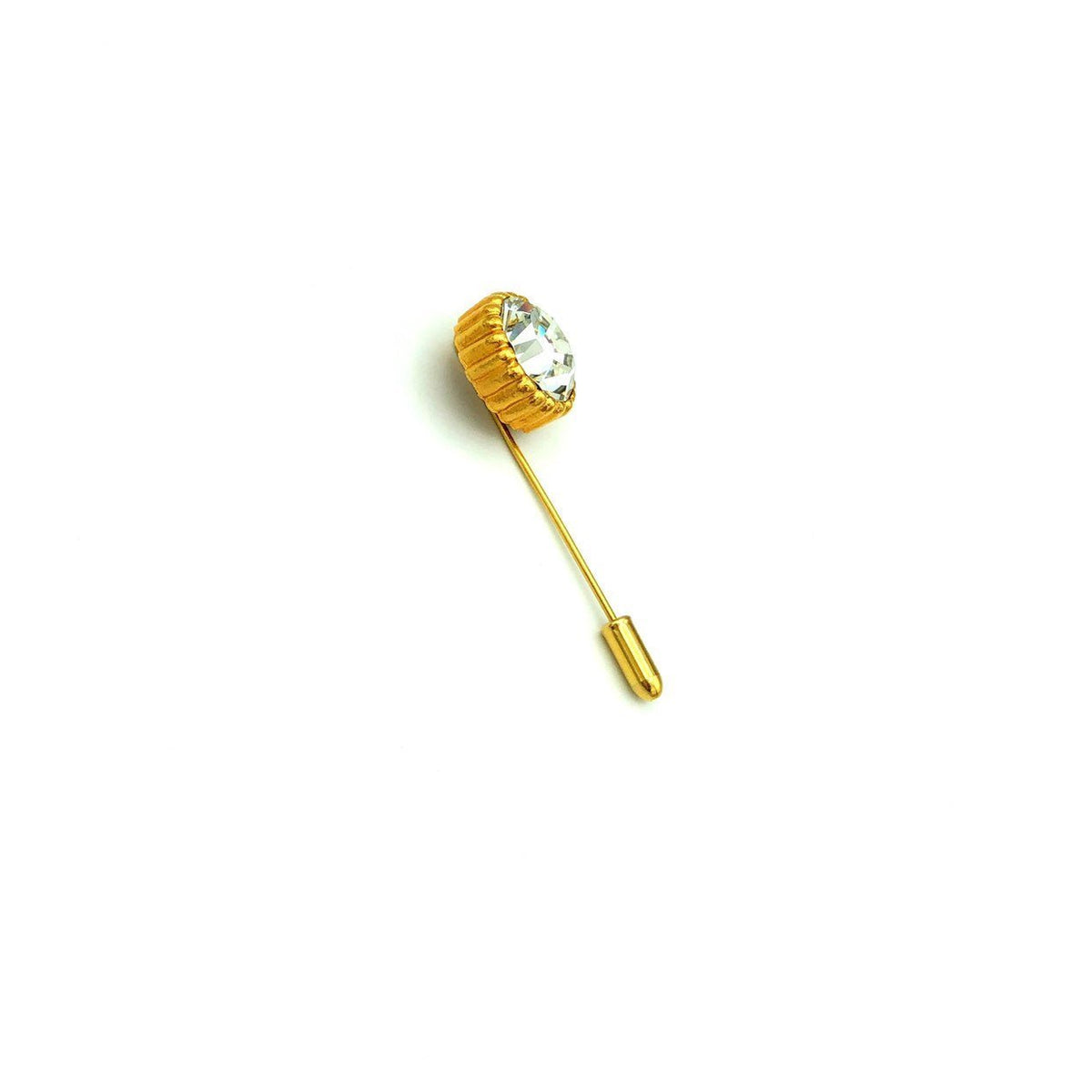 Vintage Gold Kenneth Jay Lane Crystal Stick Pin - 24 Wishes Vintage Jewelry