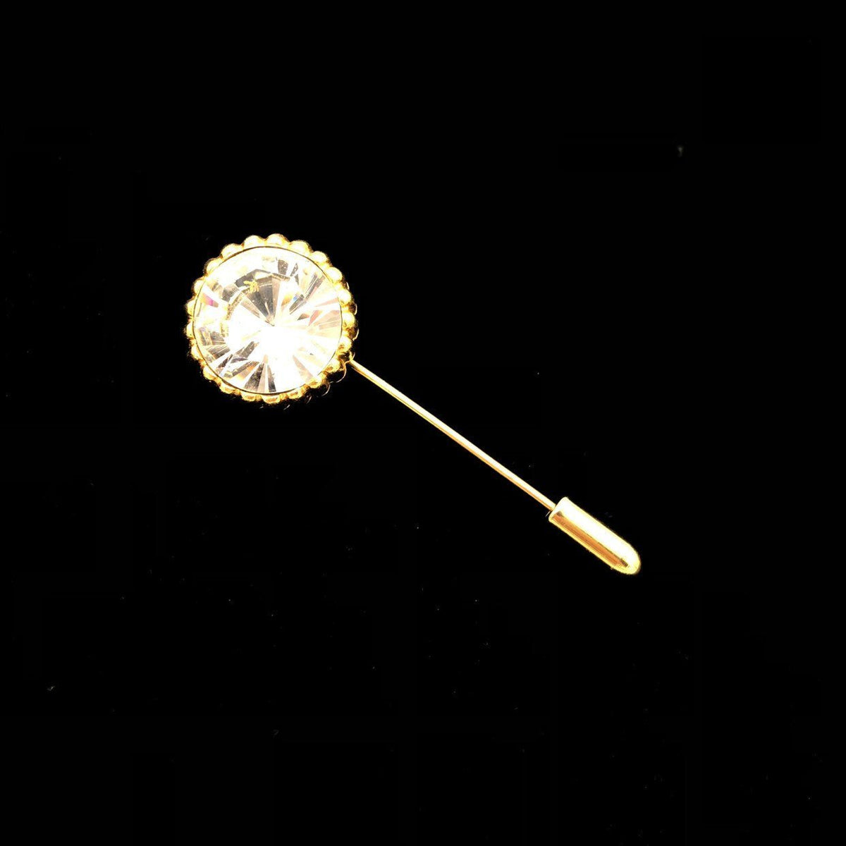 Vintage Gold Kenneth Jay Lane Crystal Stick Pin - 24 Wishes Vintage Jewelry