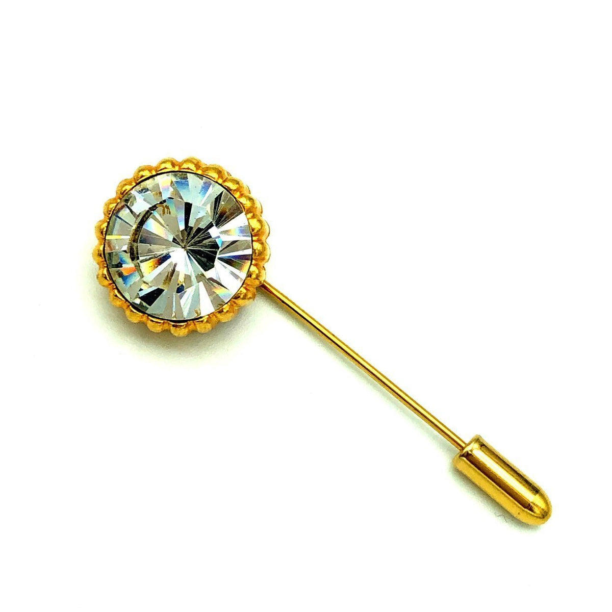 Vintage Gold Kenneth Jay Lane Crystal Stick Pin - 24 Wishes Vintage Jewelry