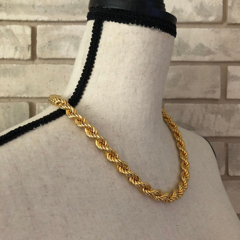 Vintage Gold Les Bernard Rope Chain Layering Necklace - 24 Wishes Vintage Jewelry