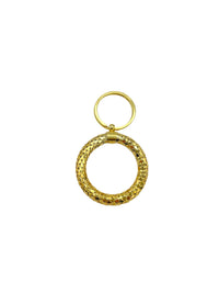 Vintage Gold Mesh Textured Key Chain Ring - 24 Wishes Vintage Jewelry