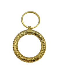 Vintage Gold Mesh Textured Key Chain Ring - 24 Wishes Vintage Jewelry