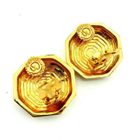 Vintage Gold Nested Pearl St. John Round Vintage Clip - On Earrings - 24 Wishes Vintage Jewelry