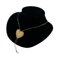 Necklaces & PendantsVintage Gold Rhinestone Heart Slide Bolo Style Necklace