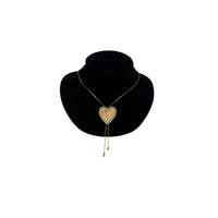 Necklaces & PendantsVintage Gold Rhinestone Heart Slide Bolo Style Necklace