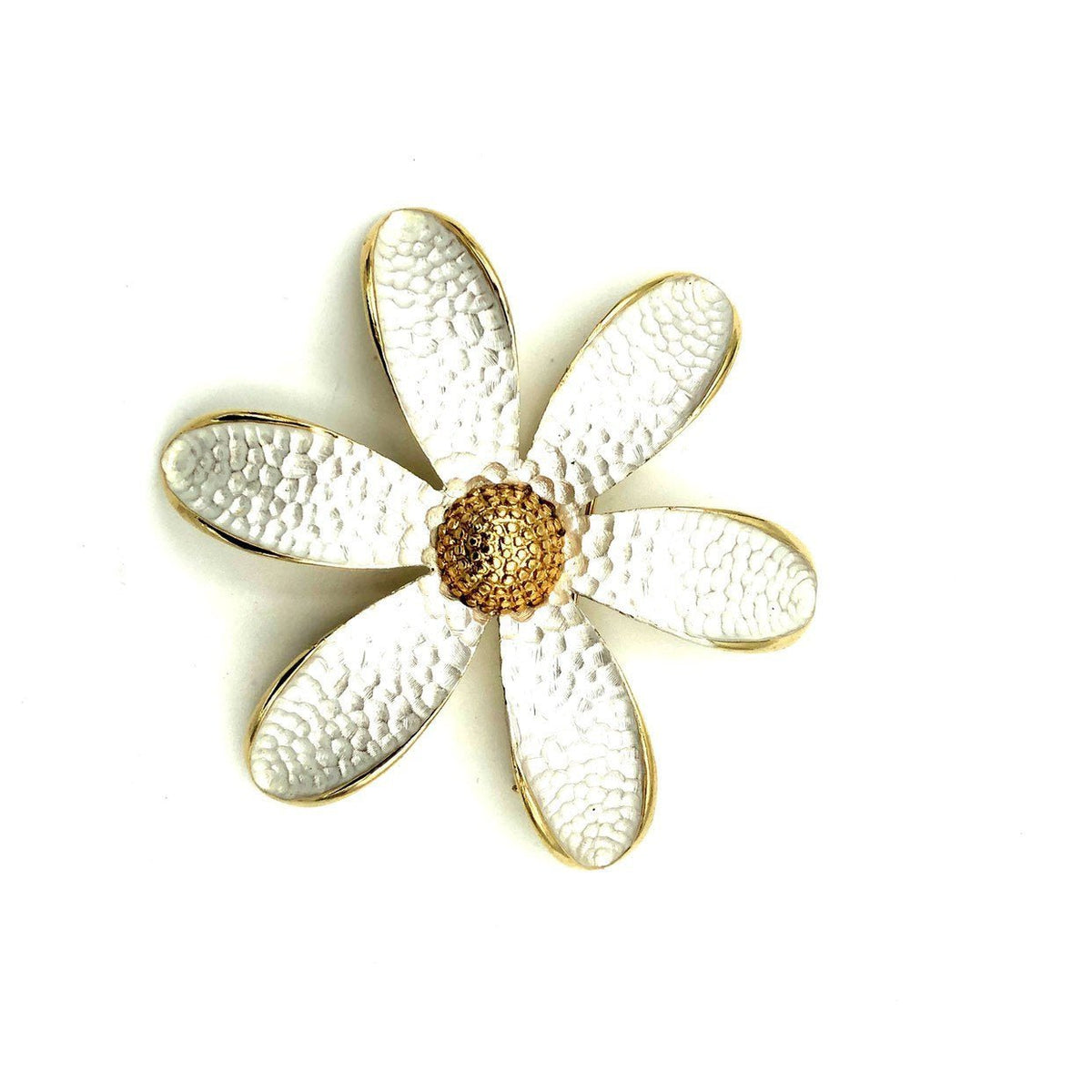 Vintage Gold & Silver Large Daisy Brooch - 24 Wishes Vintage Jewelry