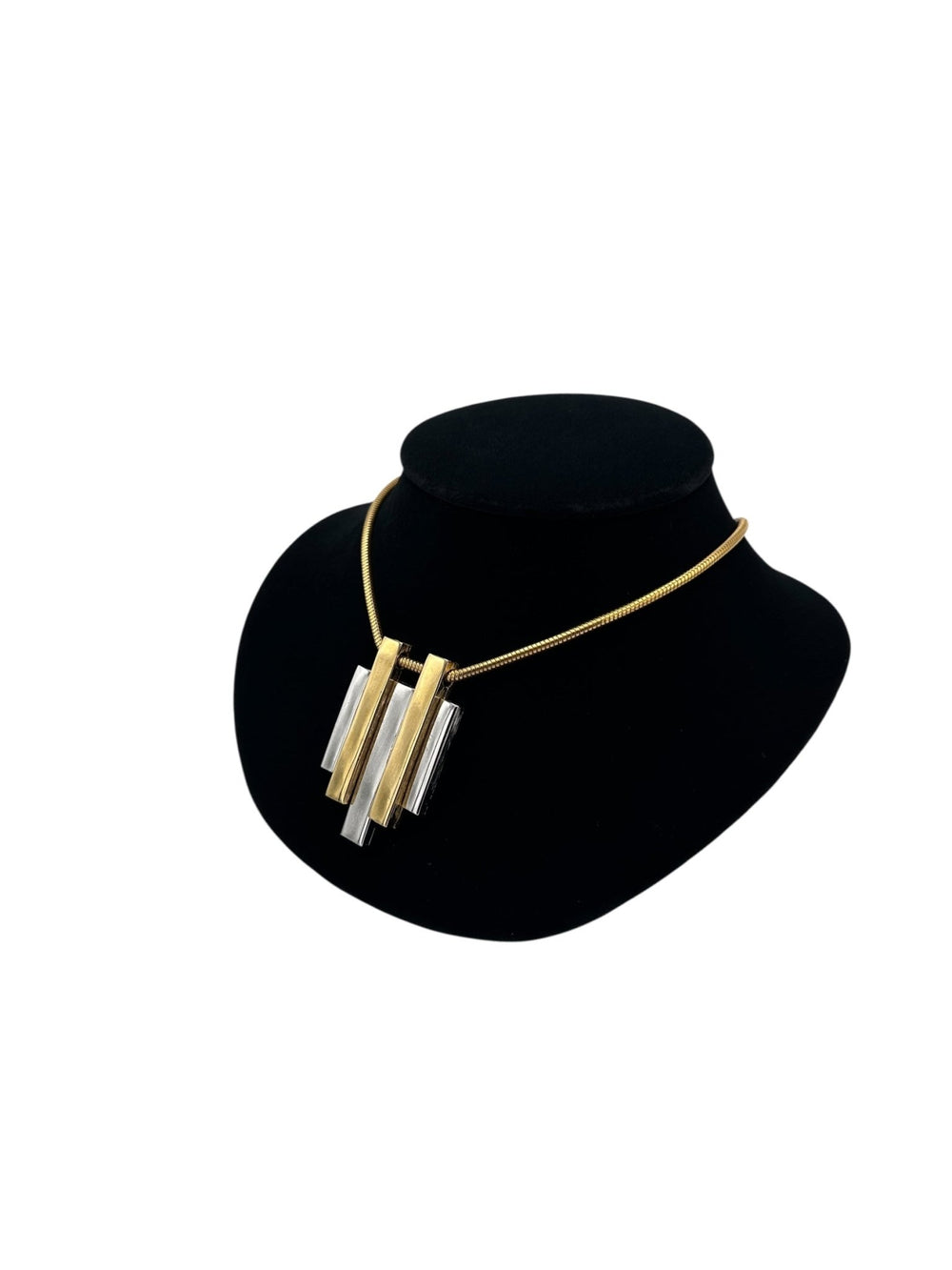 Vintage Gold & Silver Modernist Pendant - 24 Wishes Vintage Jewelry