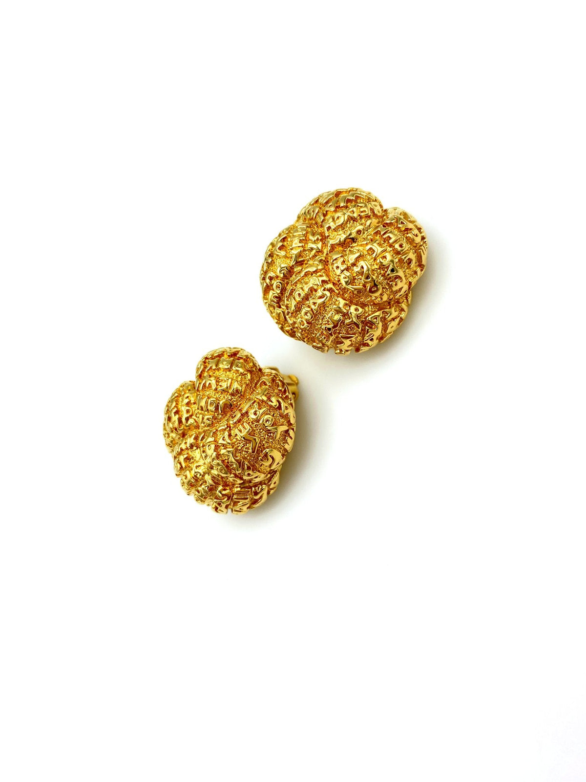 Vintage Gold St. John Classic Clip - On Earrings - 24 Wishes Vintage Jewelry