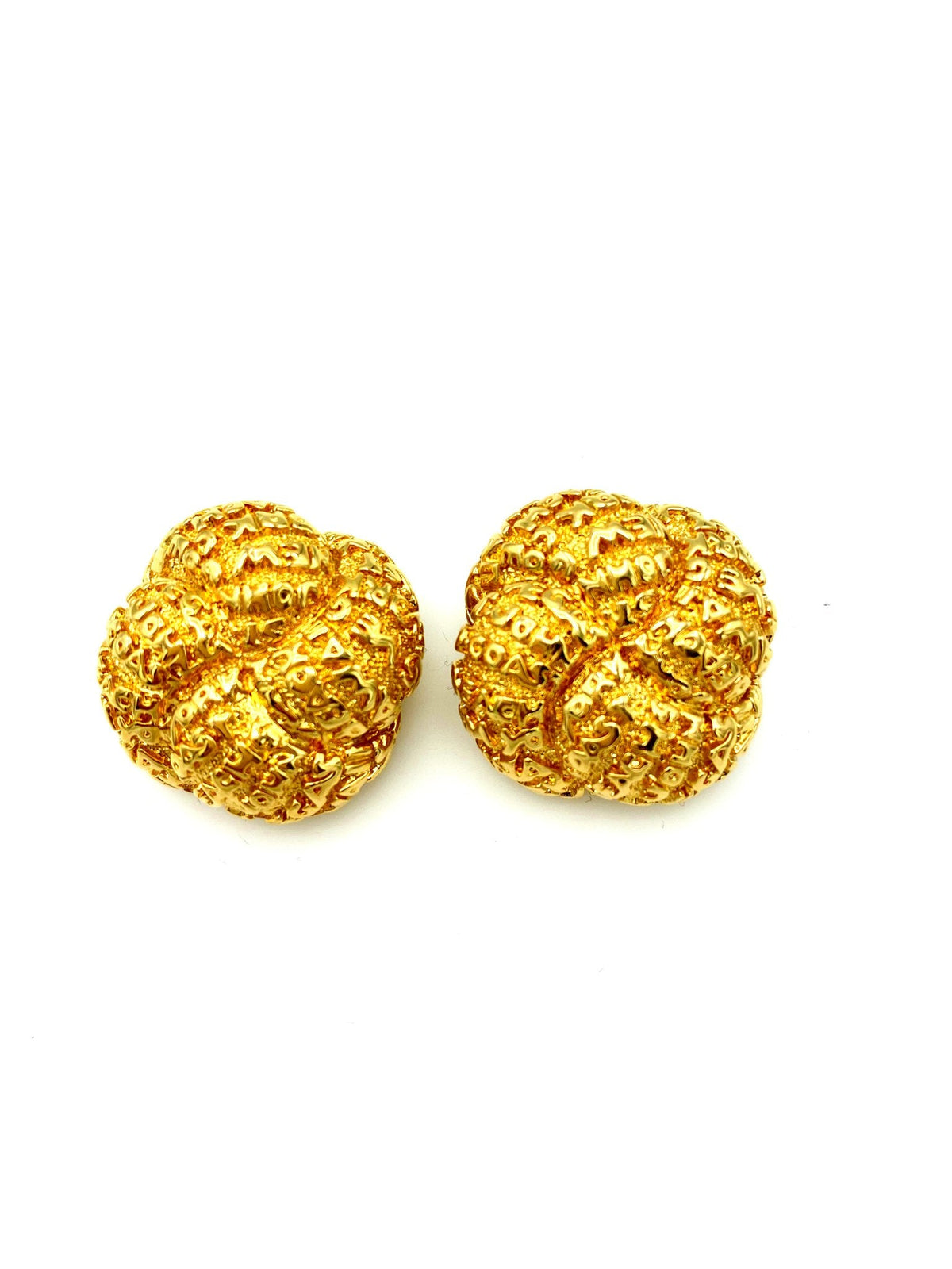 Vintage Gold St. John Classic Clip - On Earrings - 24 Wishes Vintage Jewelry