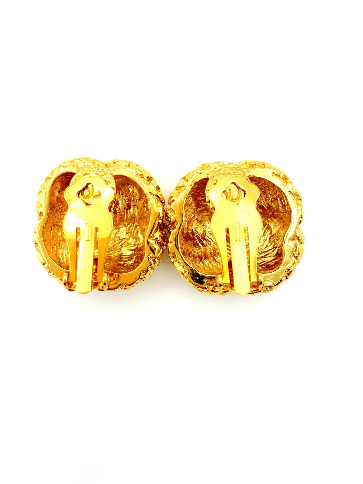 Vintage Gold St. John Classic Clip - On Earrings - 24 Wishes Vintage Jewelry