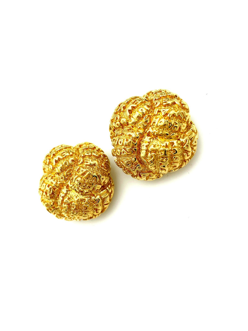 Vintage Gold St. John Classic Clip - On Earrings - 24 Wishes Vintage Jewelry