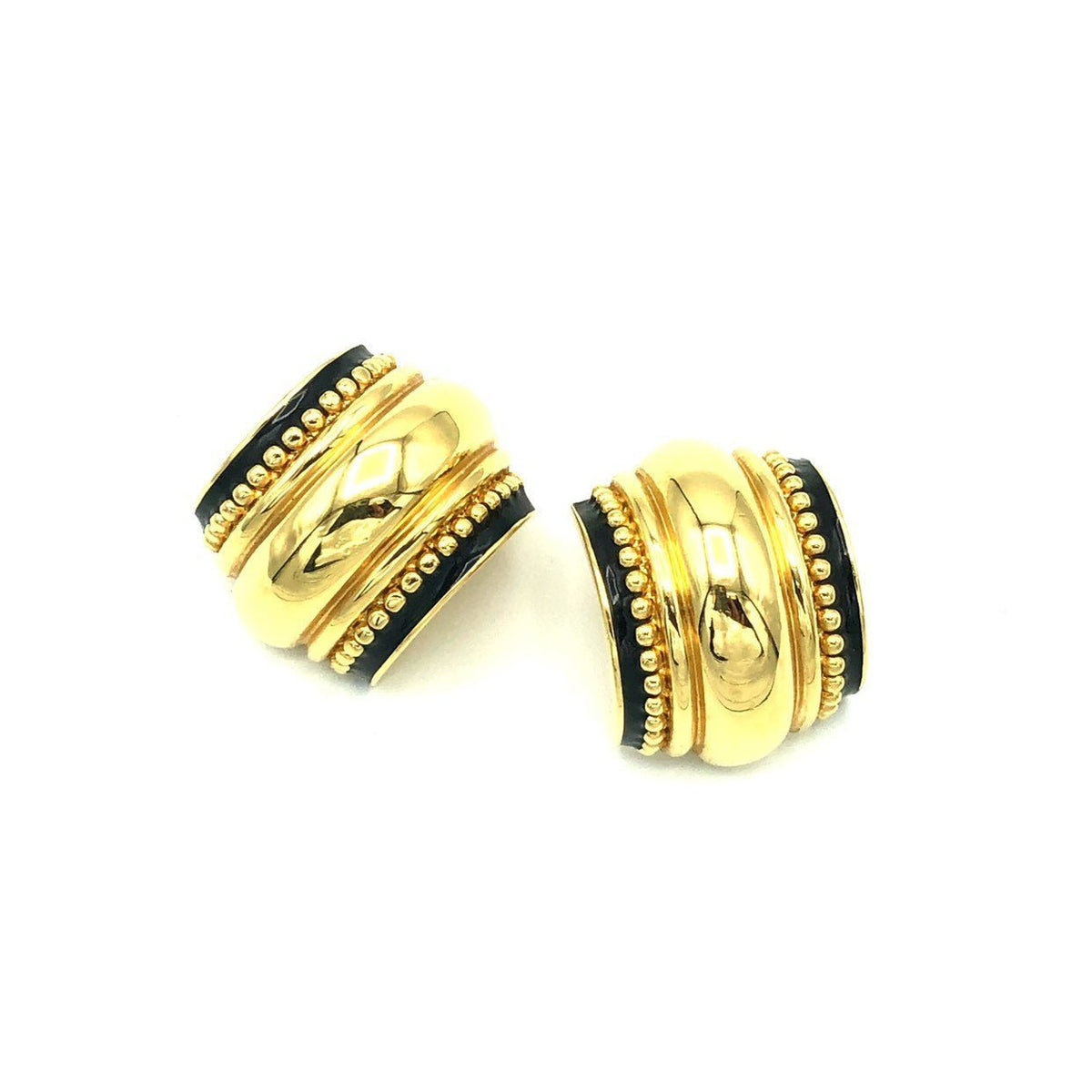 Vintage Gold St. John Half Hoop Classic Vintage Clip - On Earrings - 24 Wishes Vintage Jewelry