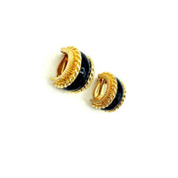 Vintage Gold St. John Half Hoop Classic Vintage Clip - On Earrings - 24 Wishes Vintage Jewelry