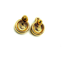 Vintage Gold Swarovski Petite Door Knocker Crystal Pierced Earrings - 24 Wishes Vintage Jewelry
