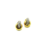 Vintage Gold Swarovski Petite Door Knocker Crystal Pierced Earrings - 24 Wishes Vintage Jewelry
