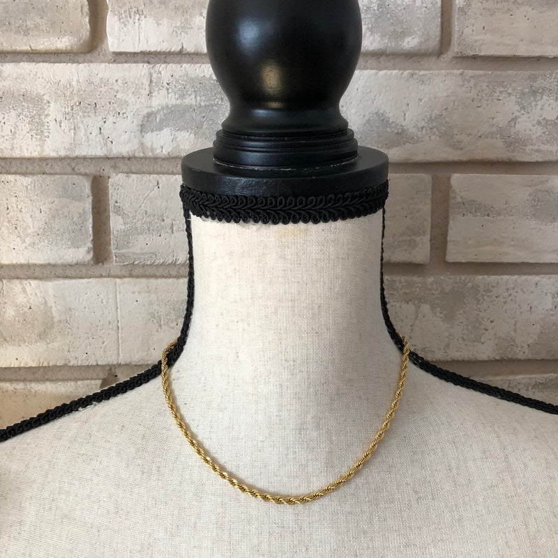 Vintage Gold Trifari Layering Rope Chain Necklace - 24 Wishes Vintage Jewelry