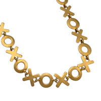Necklaces & PendantsVintage Gold X and O Link Chain Adjustable Necklace