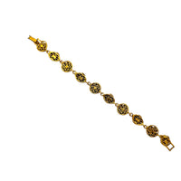 BraceletsVintage Goldette Victorian Revival Flower Link Bracelet