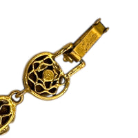 BraceletsVintage Goldette Victorian Revival Flower Link Bracelet