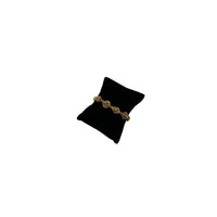 BraceletsVintage Goldette Victorian Revival Flower Link Bracelet