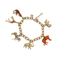 BraceletsVintage J. Crew Gold Tone Charm Bracelet Safari Animal Charms