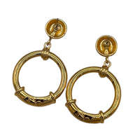 Vintage Jackie Collins Statement Dangle Enamel Doorknocker Pierced Earrings 24 Wishes Vintage Jewelry
