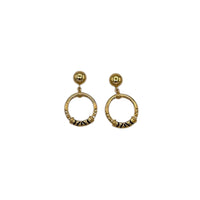 Vintage Jackie Collins Statement Dangle Enamel Doorknocker Pierced Earrings 24 Wishes Vintage Jewelry