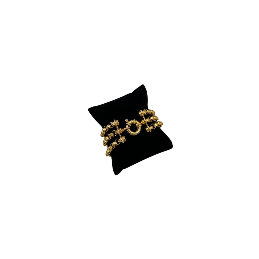 BraceletsVintage Joan Rivers Gold Oversized Three Cable Link Bracelet
