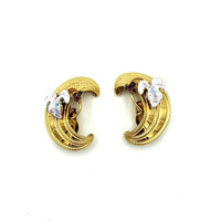 Vintage Karu Arke Gold Crescent Wrap Clip - On Earrings - 24 Wishes Vintage Jewelry