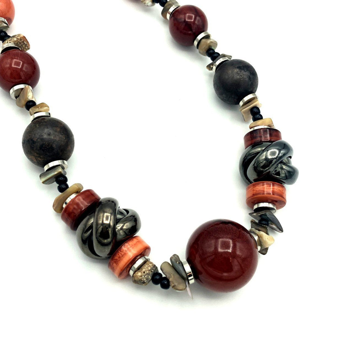 Vintage Les Bernard Boho Beaded Necklace - 24 Wishes Vintage Jewelry