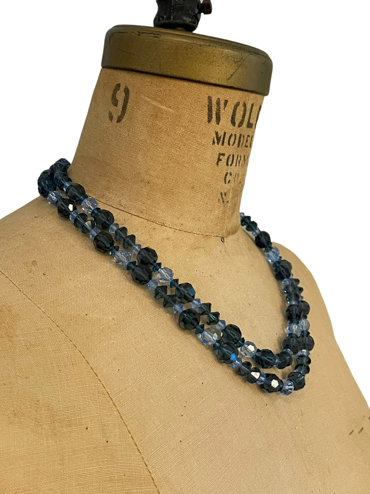 Vintage Lisner Blue Crystal Multi - Strand Necklace - 24 Wishes Vintage Jewelry