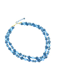 Vintage Lisner Blue Crystal Multi - Strand Necklace - 24 Wishes Vintage Jewelry