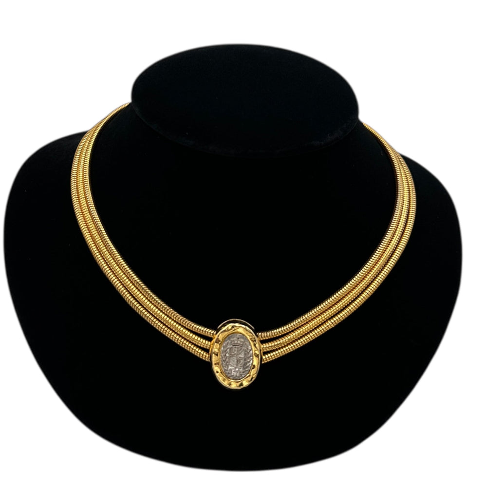 Necklaces & PendantsVintage Liz Claiborne LCI Triple Snake Chain Necklace Logo Pendant