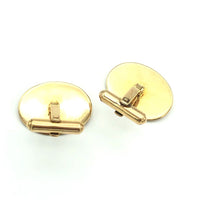 Vintage Midcentury Crown Gold Oval Cuff Links - 24 Wishes Vintage Jewelry