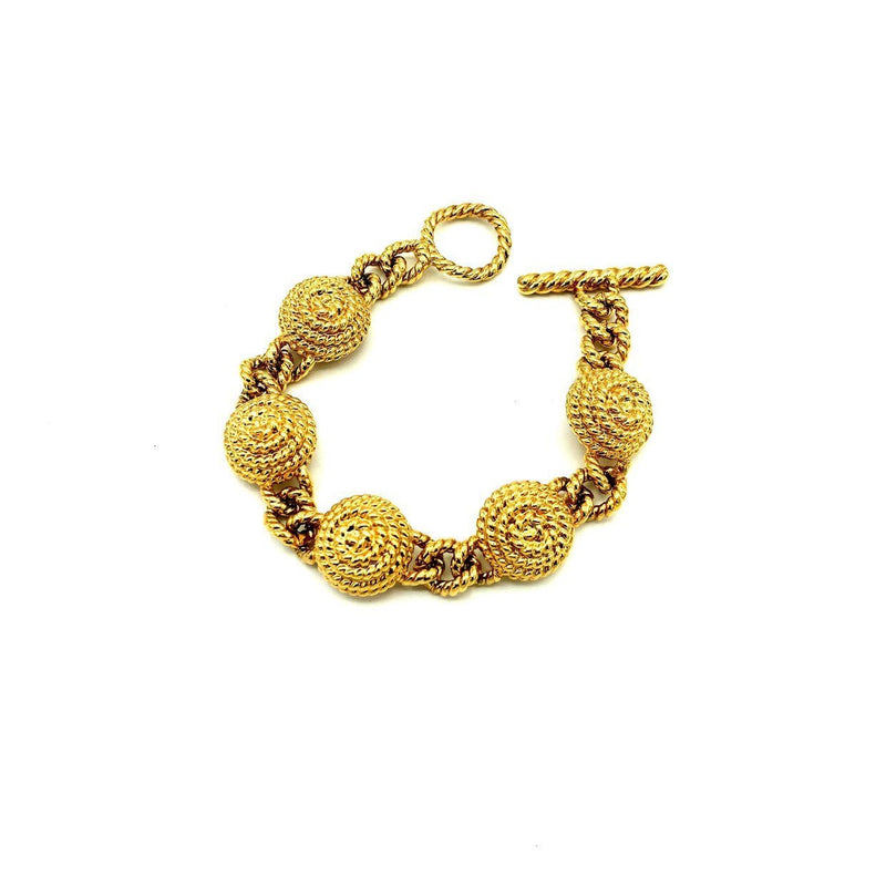 Vintage Monet Classic Gold Chunky Stacking Bracelet - 24 Wishes Vintage Jewelry