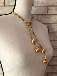 Vintage Monet Gold Bolero Lariat Layering Necklace - 24 Wishes Vintage Jewelry