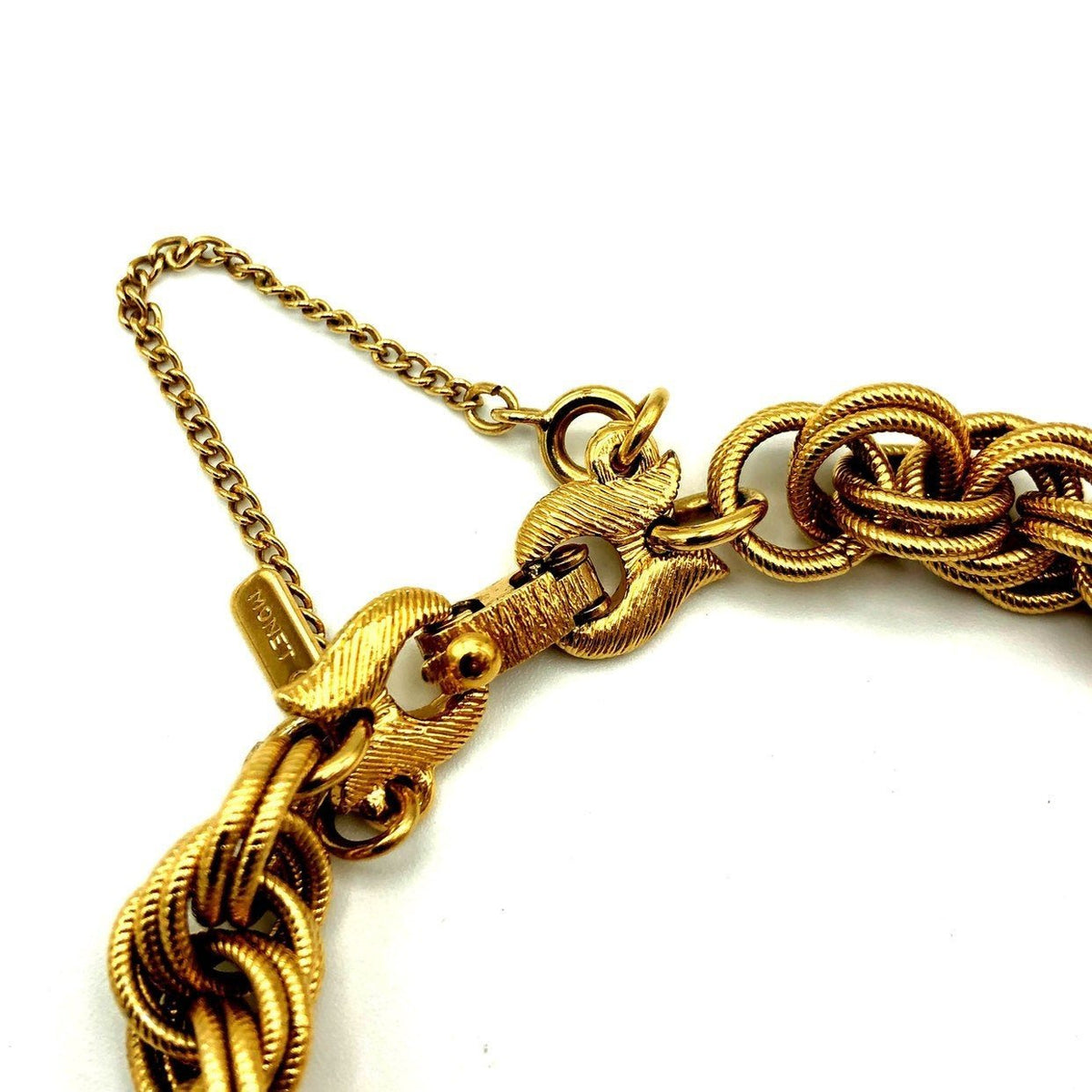 Vintage Monet Gold Chain Slide Stacking Bracelet - 24 Wishes Vintage Jewelry