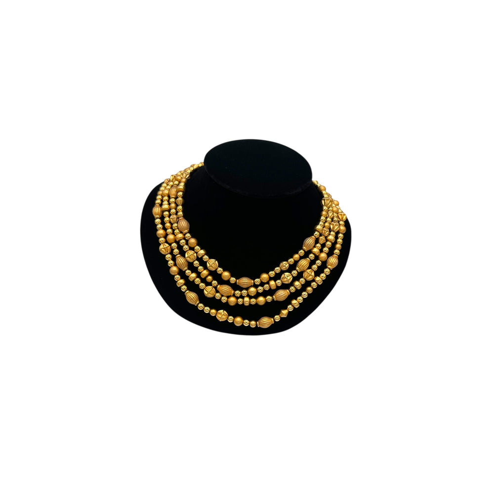 Necklaces & PendantsVintage Monet Gold Plated Four Strand Layered Bead Necklace