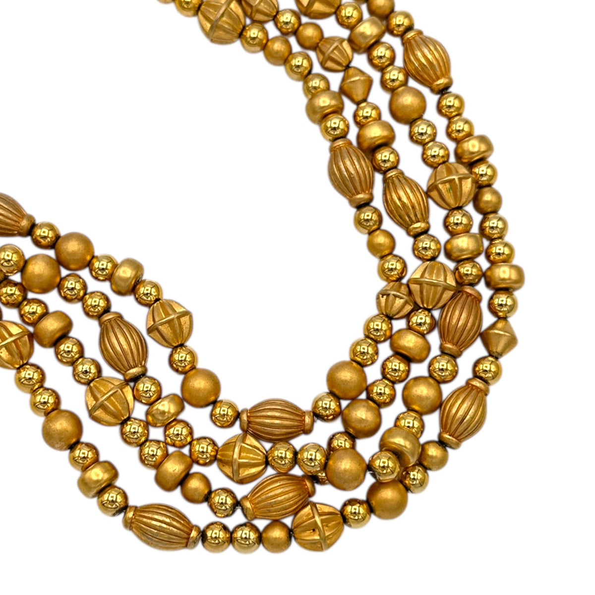 Necklaces & PendantsVintage Monet Gold Plated Four Strand Layered Bead Necklace