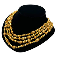 Necklaces & PendantsVintage Monet Gold Plated Four Strand Layered Bead Necklace