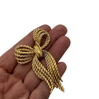 Brooches & PinsVintage Monet Gold Plated Rope Bow Brooch