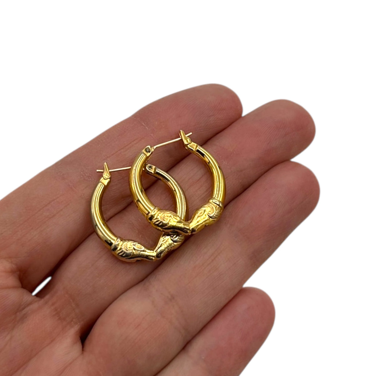 EarringsVintage Monet Gold Ram Hoop Pierced Y2K Pierced Earrings
