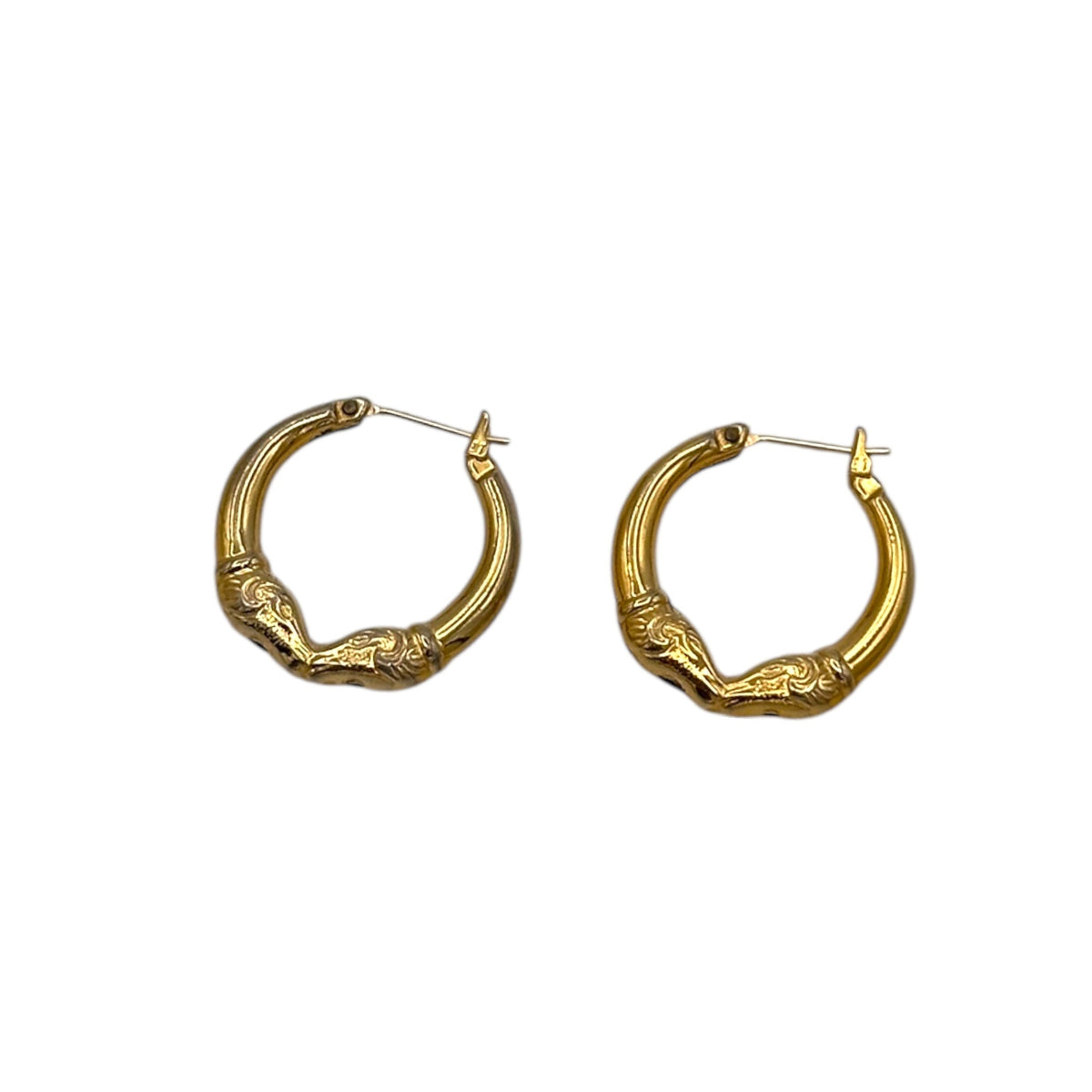 EarringsVintage Monet Gold Ram Hoop Pierced Y2K Pierced Earrings