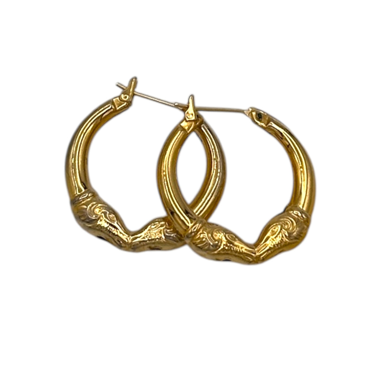EarringsVintage Monet Gold Ram Hoop Pierced Y2K Pierced Earrings