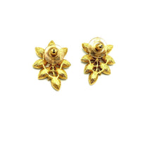 Vintage Monet Marquise Clear Rhinestone Floral Pierced Earrings - 24 Wishes Vintage Jewelry