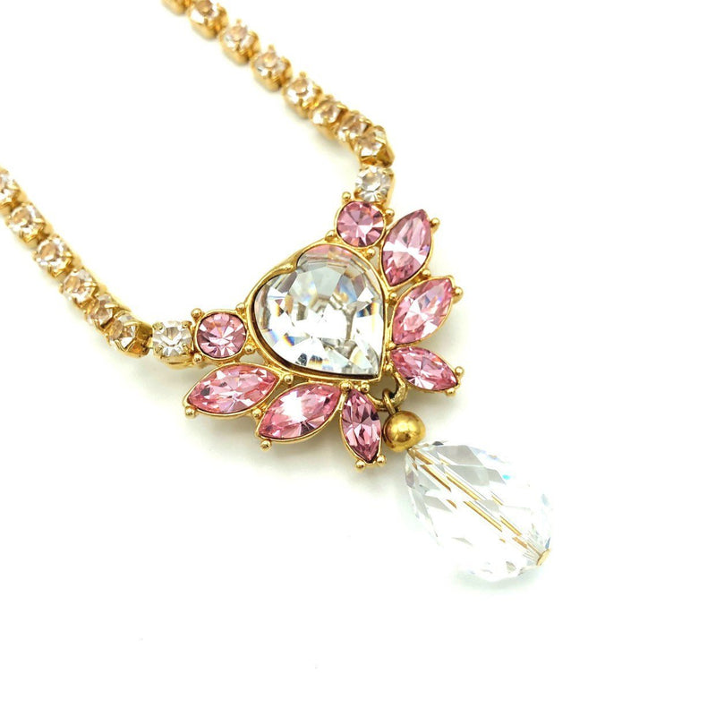 Vintage Monet Pink Crystal Heart Jewelry Set - 24 Wishes Vintage Jewelry