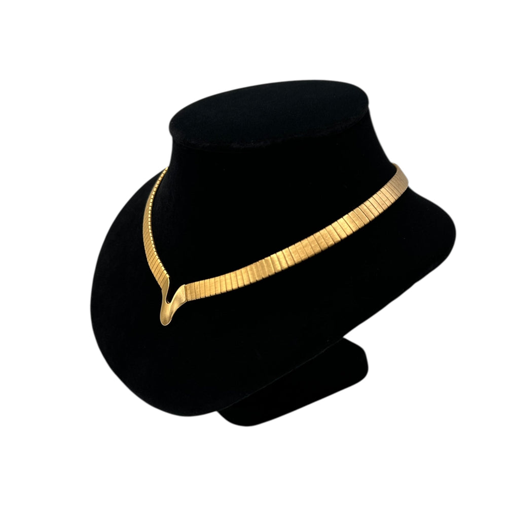 Necklaces & PendantsVintage Monet Satin Gold Omega Necklace with Swoosh Pendant