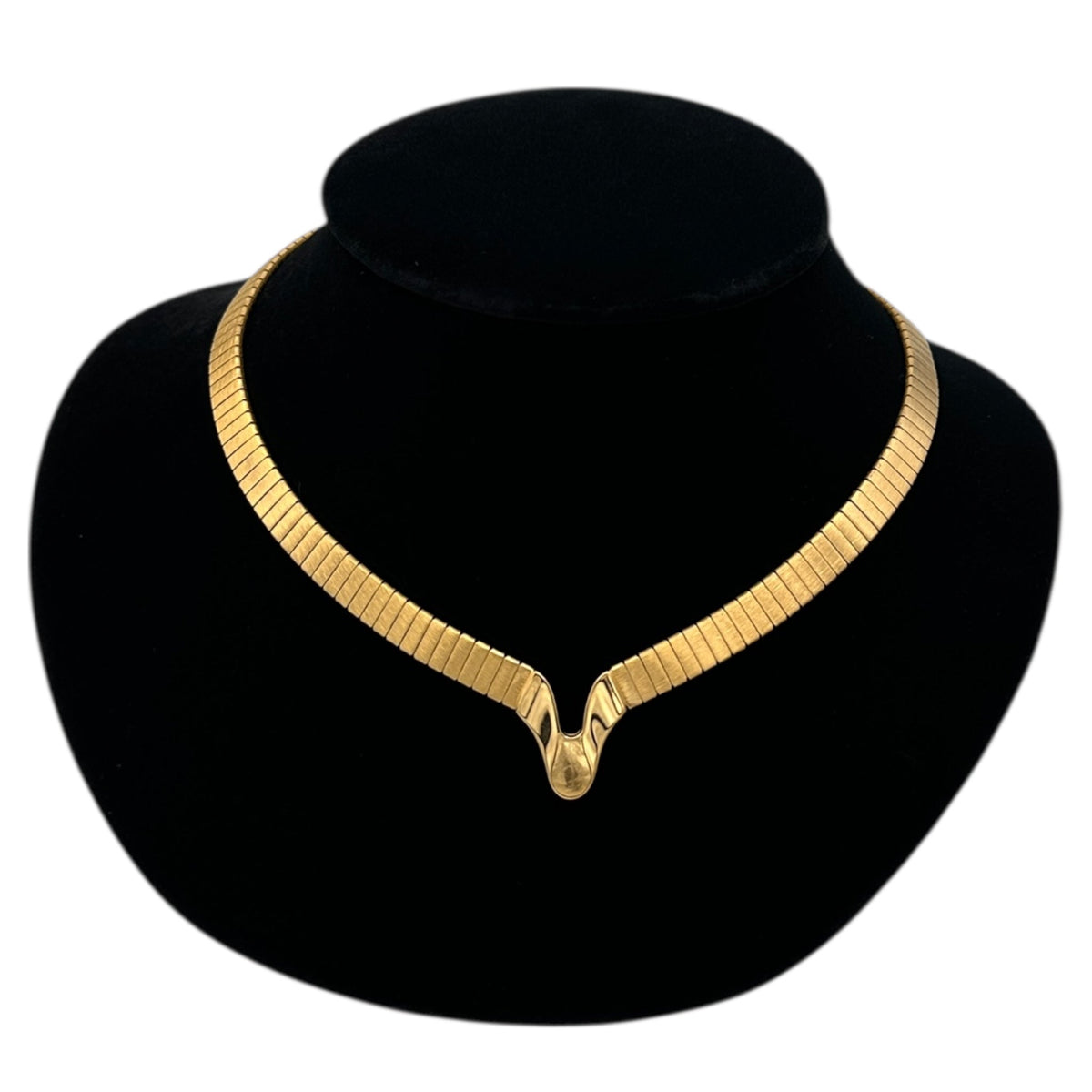 Necklaces & PendantsVintage Monet Satin Gold Omega Necklace with Swoosh Pendant