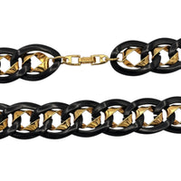 Necklaces & PendantsVintage Napier Black and Gold Curb Link Necklace with Fold - Over Clasp