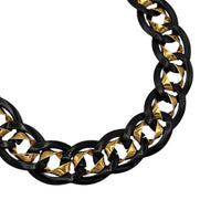 Necklaces & PendantsVintage Napier Black and Gold Curb Link Necklace with Fold - Over Clasp
